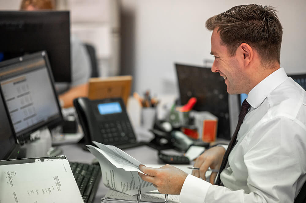 man at desktop computer